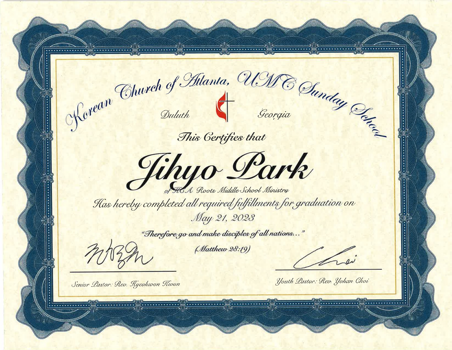 Sunday School Graduation